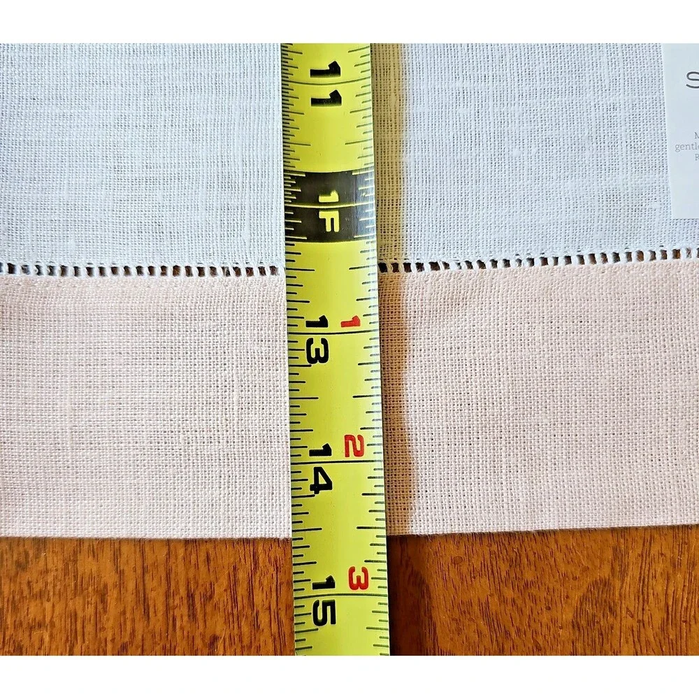 SFERRA Pure Linen Hemstitched Napkins & Placemats NEW White Petal Pink Gingham